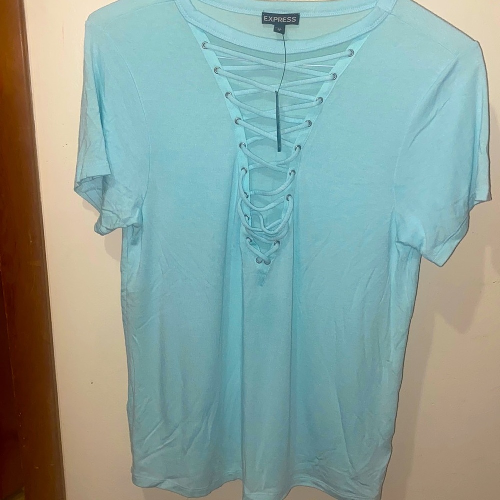 Express Short Sleeve Corset detail tee
